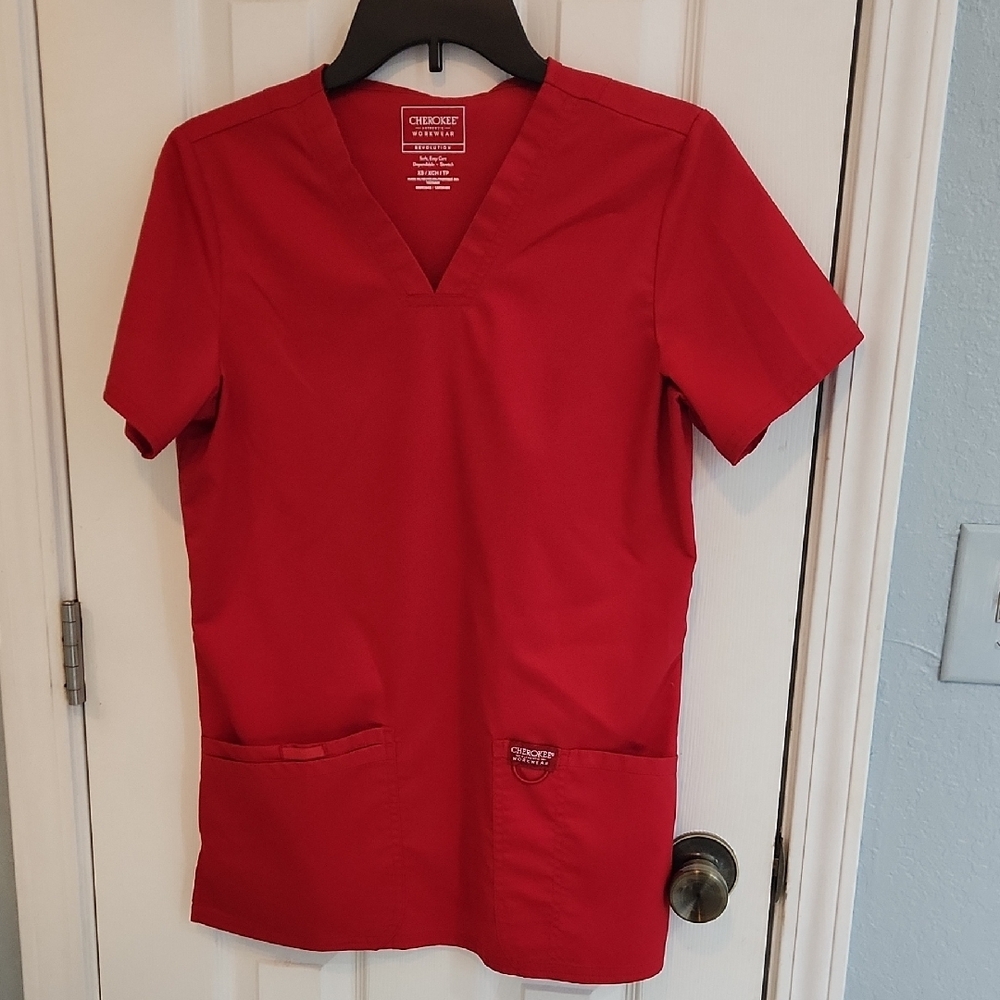 Cherokee Red Scrub Top